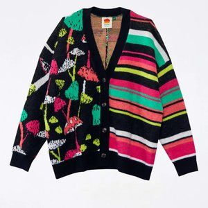 Farm Rio - Mushrooms Striped Cardigan - SZ XS - NWT